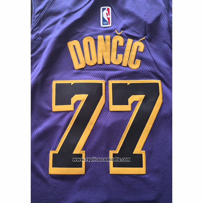 Camiseta Los Angeles Lakers Luka Doncic NO 77 Statement 2024-25 Violeta